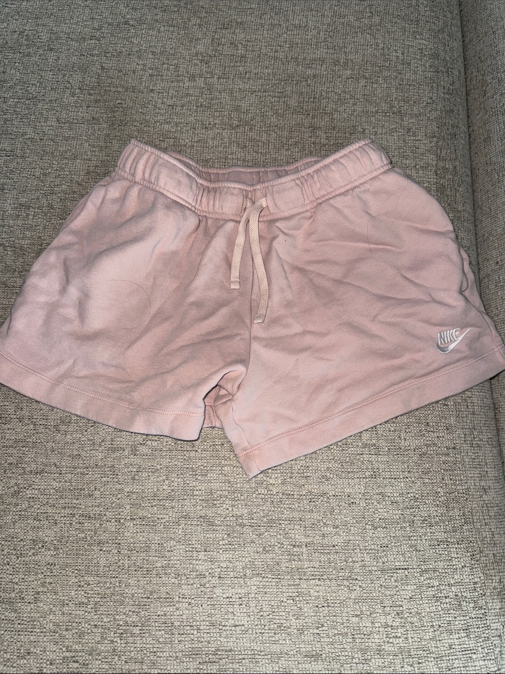 Nike Women's Light Pink Athletic cotton Shorts with pockets